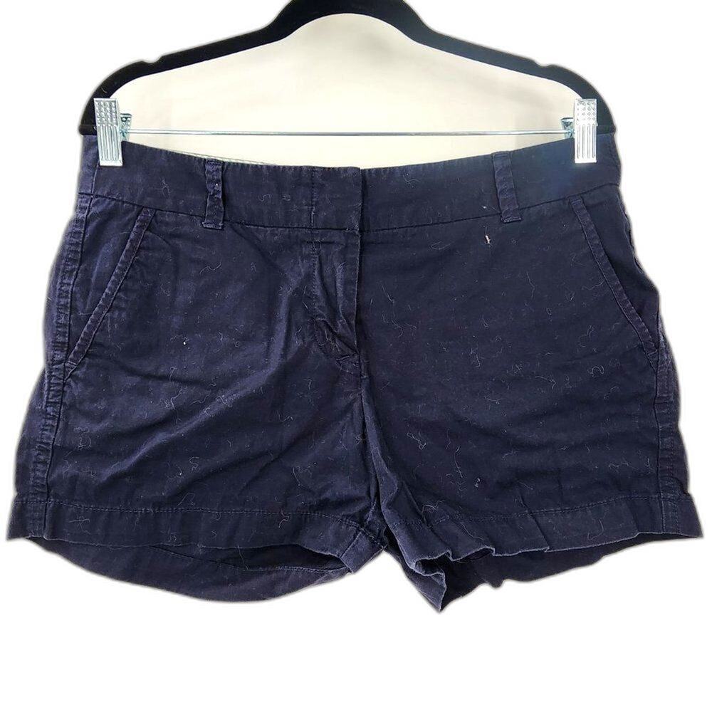 J Crew 100% Cotton Navy Blue Chino Shorts Womens Size 8